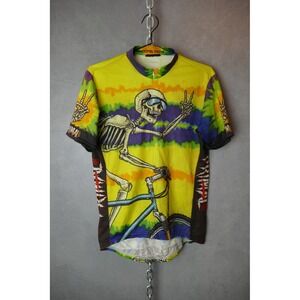 Primal Wear Grateful Dead Cycling‎ Jersey Top Yellow Skeleton Bike 22x24